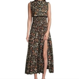 Bec + Bridge Nighshade Maxi Floral Dress Ruffle Sleeve 100% Cotton Size US 8 NWT